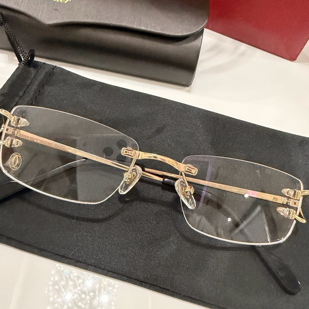 Cartier Gold Rimless glasses